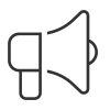 Icon Bullhorn Thin Gray
