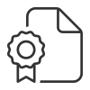 Icon File Certificate Thin Gray