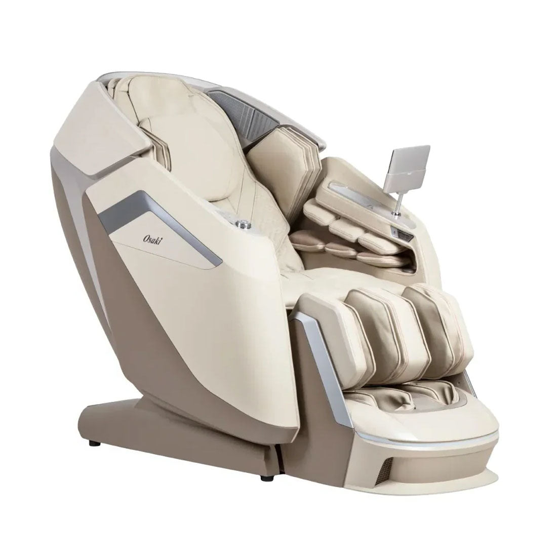Osaki Apex Duo 5D+4D Massage Chair  Taupe Angled View