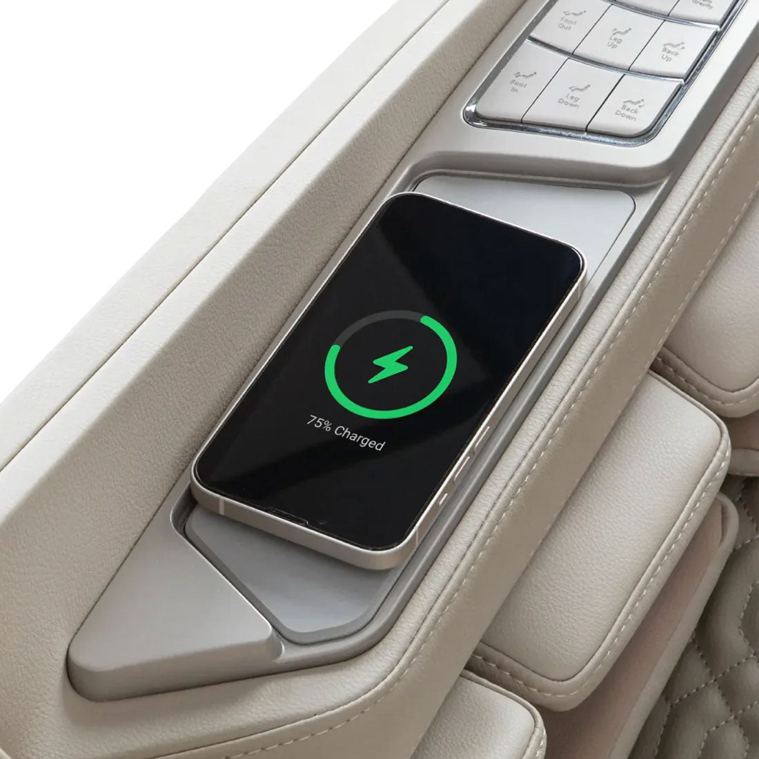 Osaki Apex Duo 5D+4D Massage Chair  Taupe Wireless Charger