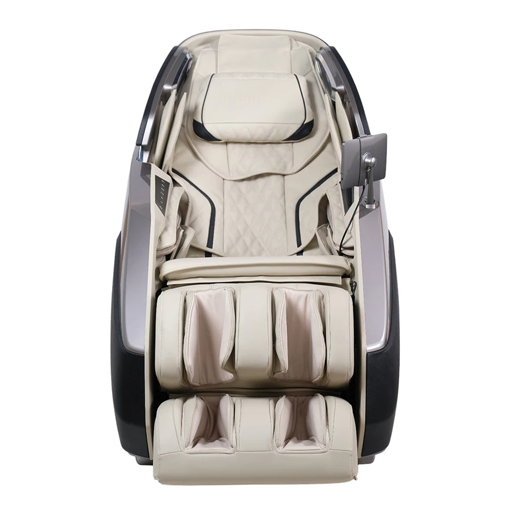 Infinity Imperial Syner-D Massage Chair Gray and Tan Front View