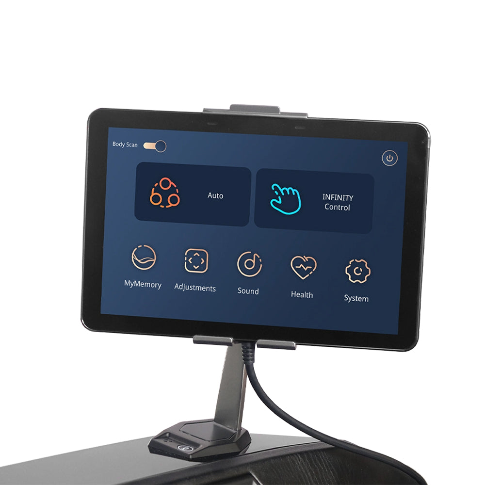 Infinity Ultra Imperial Syner-D Massage Chair Black Touchscreen Tablet