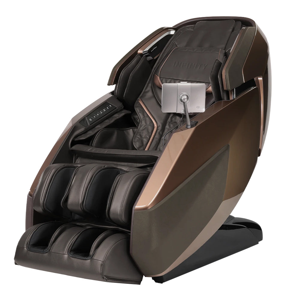 Infinity Ultra Imperial Syner-D Massage Chair Brown  Angled View Left
