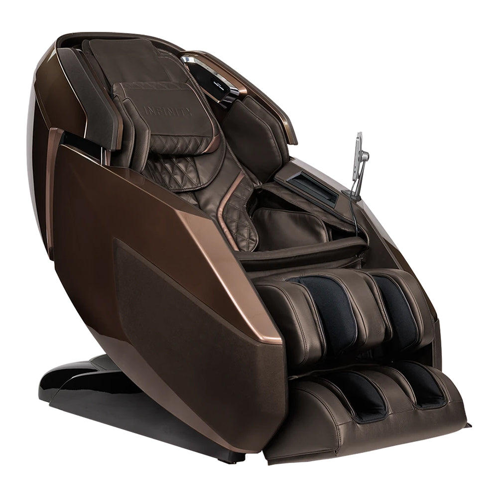 Infinity Ultra Imperial Syner-D Massage Chair Brown  Angled View