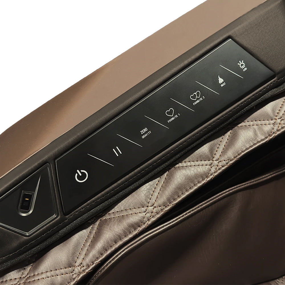 Infinity Ultra Imperial Syner-D Massage Chair Brown  Armrest Controls