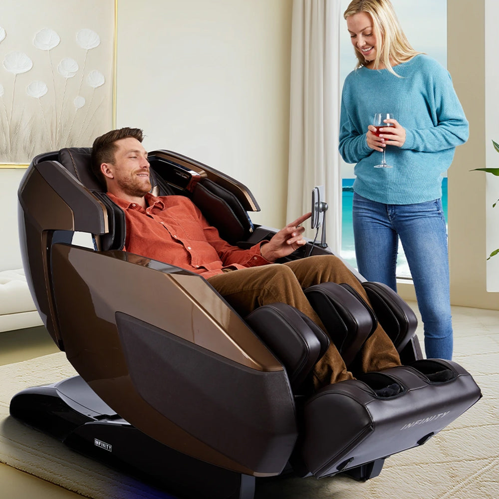 Infinity Ultra Imperial Syner-D Massage Chair Brown  Staged View