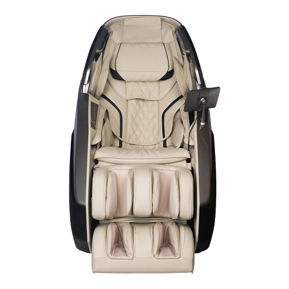 Infinity Ultra Imperial Syner-D Massage Chair Gray and Tan Front View