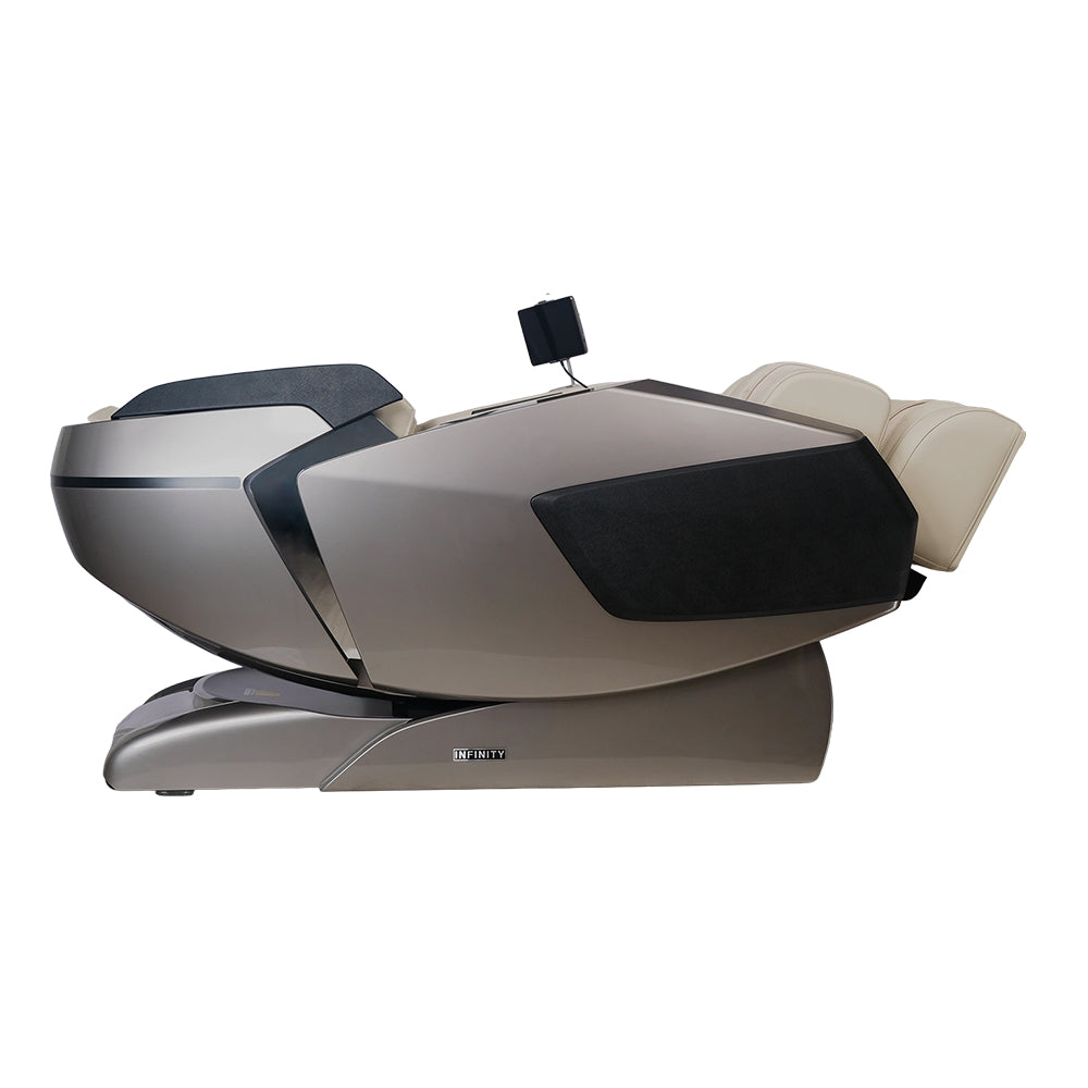 Infinity Ultra Imperial Syner-D Massage Chair Gray and Tan Zero Gravity Recline