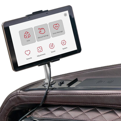 Kyota Kizuna M688 Massage Chair Brown Touchscreen Tablet