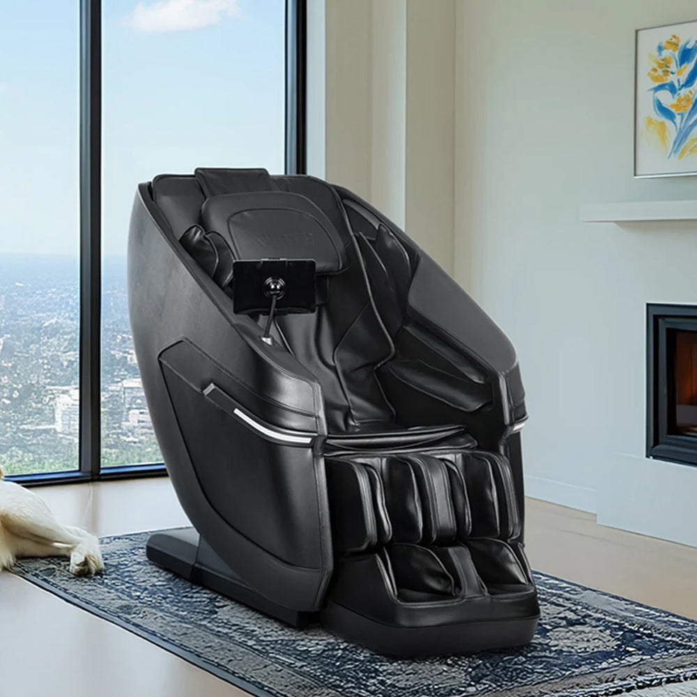 Kyota Zenyu M338 Massage Chair Black Angled View Staged
