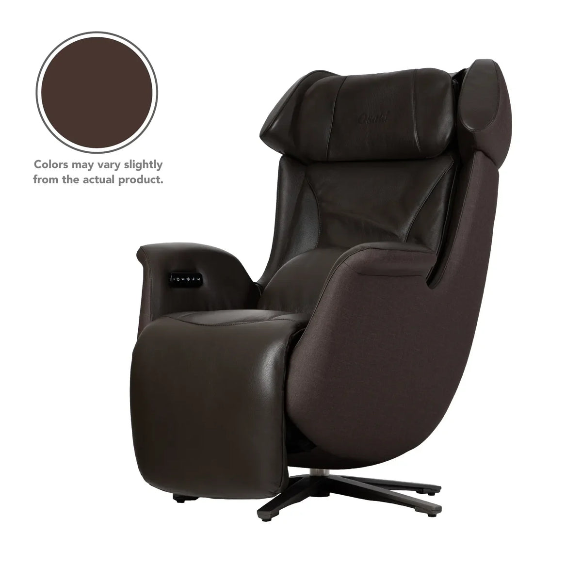 Osaki Milan 3D Recliner massage chair in Brown, three-quarter front view on a white background