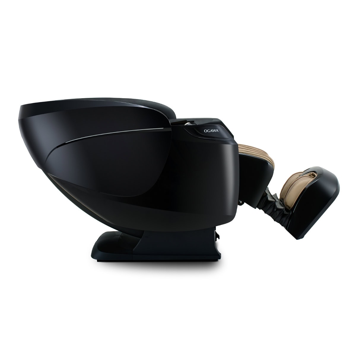 Ogawa Active XL DUO Black and Champagne Reclined Extended Leg Rest View