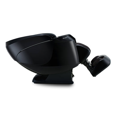 Ogawa Active XL DUO Black and Coffee Zero Gravity Recline View with Extended Leg Rest