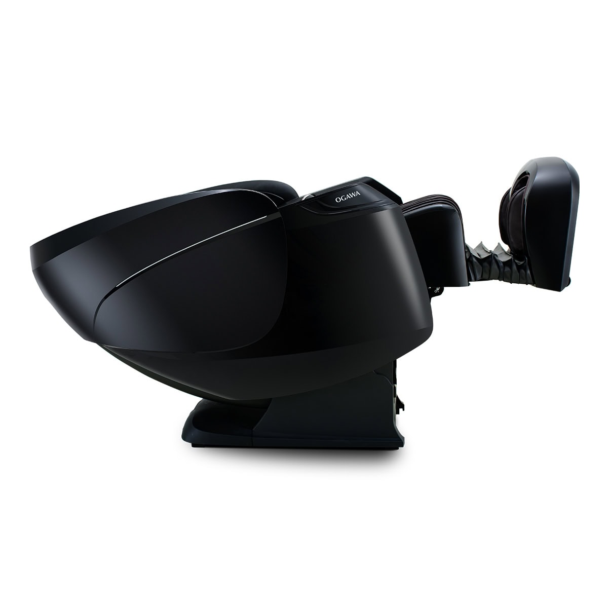 Ogawa Active XL DUO Black and Coffee Zero Gravity Reclined View with Extended Leg Rest