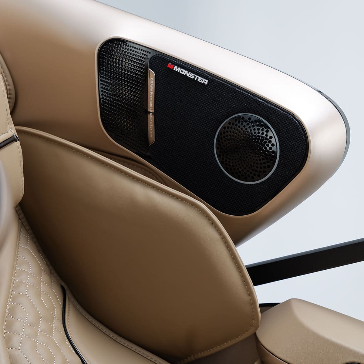 Ogawa BioVision Massage Chair Black and Champagne Monster Speakers System