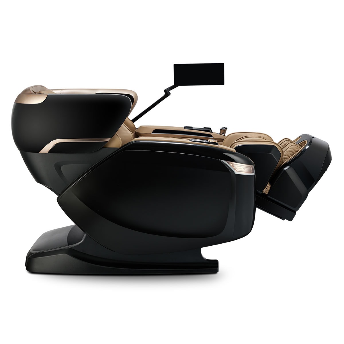 Ogawa BioVision Massage Chair Black and Champagne Reclined View