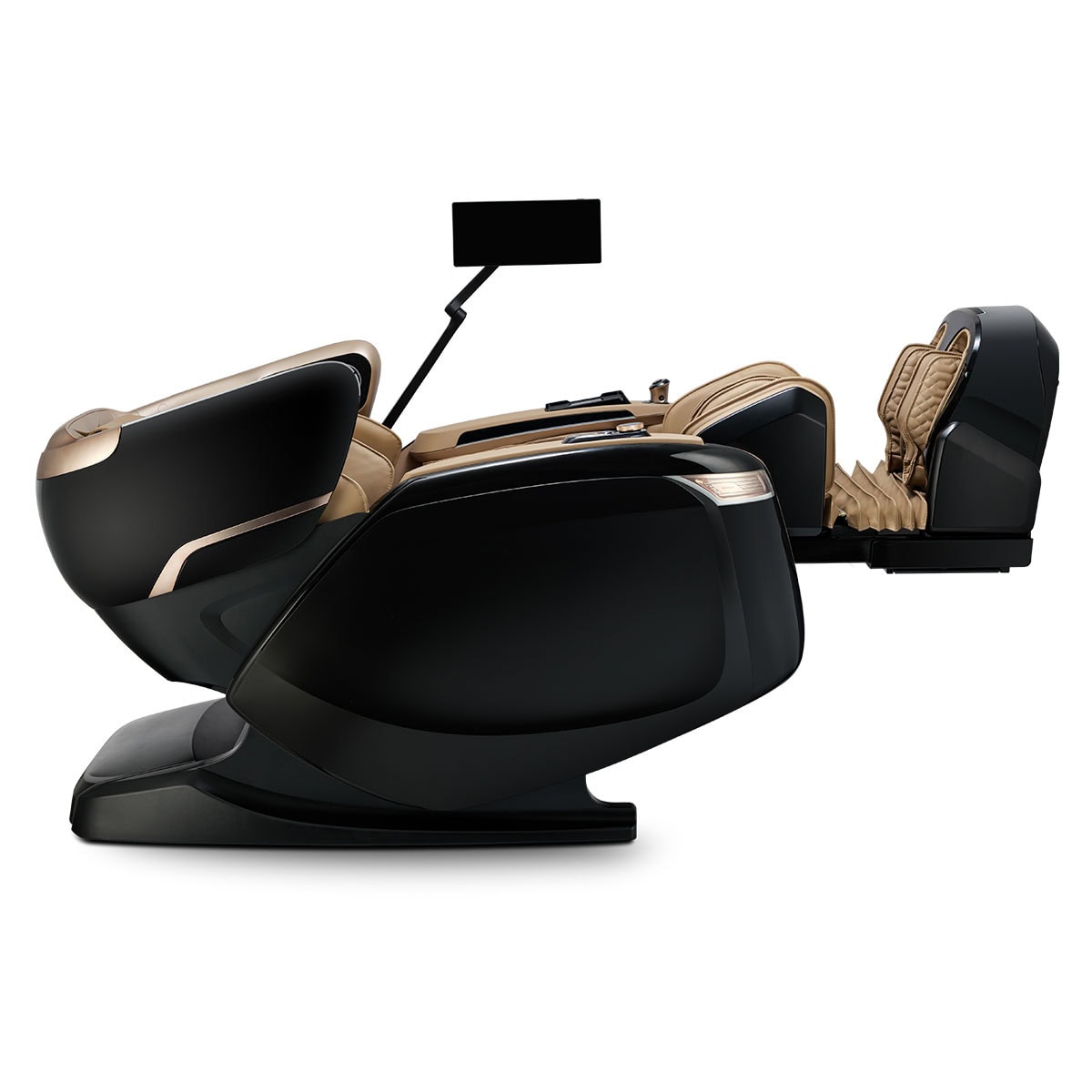Ogawa BioVision Massage Chair Black and Champagne Zero Recline with Extended Footrest