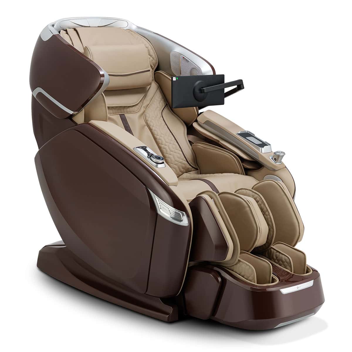 Ogawa BioVision Massage Chair Chocolate and Sand Angled View