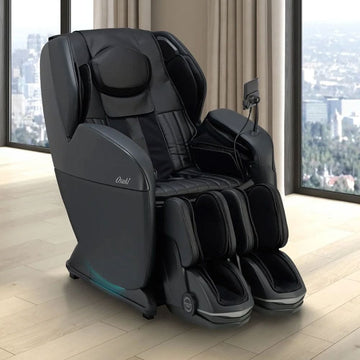 Osaki 4D YogaFlex Black Angled View in Room