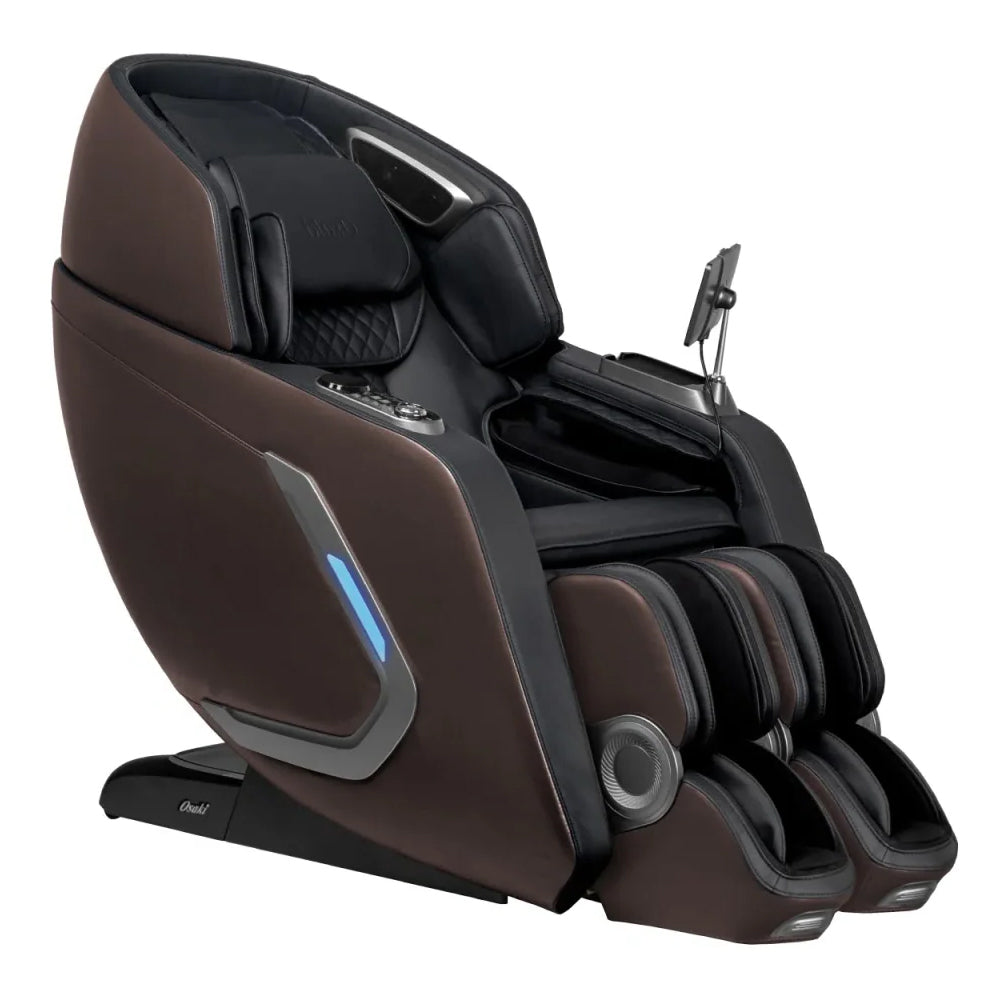 Osaki 4D+3D Bravo Duo Flex Brown Angled View