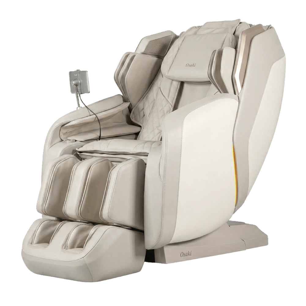 Osaki Duke XL 4D Massage Chair Taupe Angled View