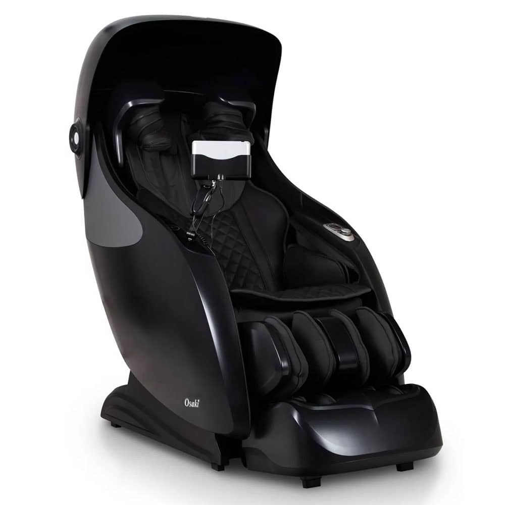 Black Osaki Platinum Ai Xrest 4D+ Massage Chair on a white background