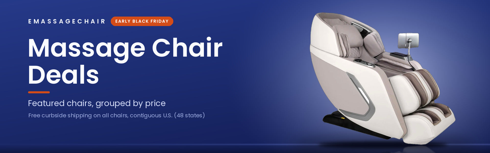 Osaki 4D Bravo Duo Massage Chair massage chair in beige beside the title Massage Chair Deals, Massage Chairs 2026.